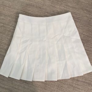 Pleated White Mini Skirt